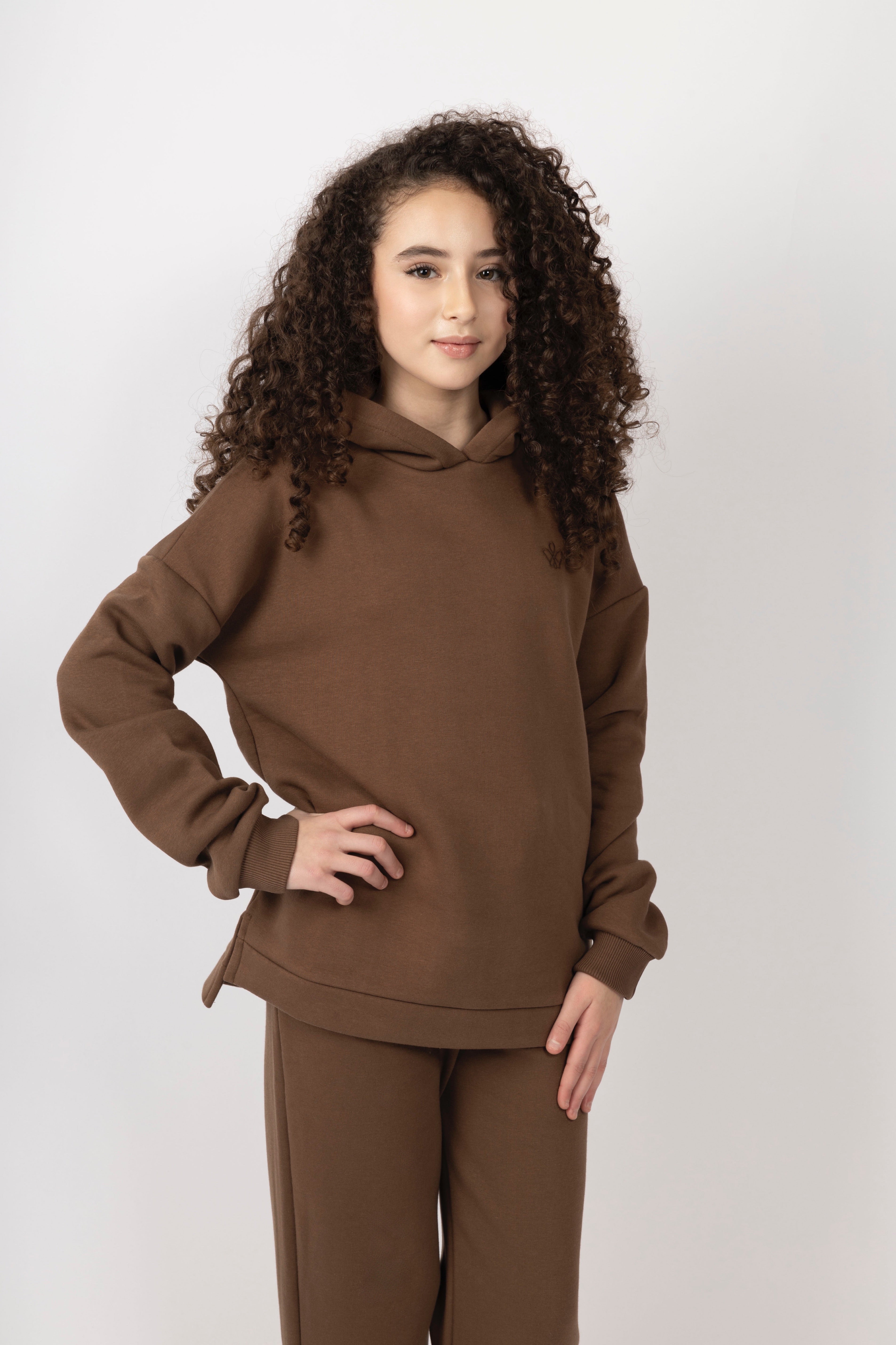 Hoodie Pants Set Brown