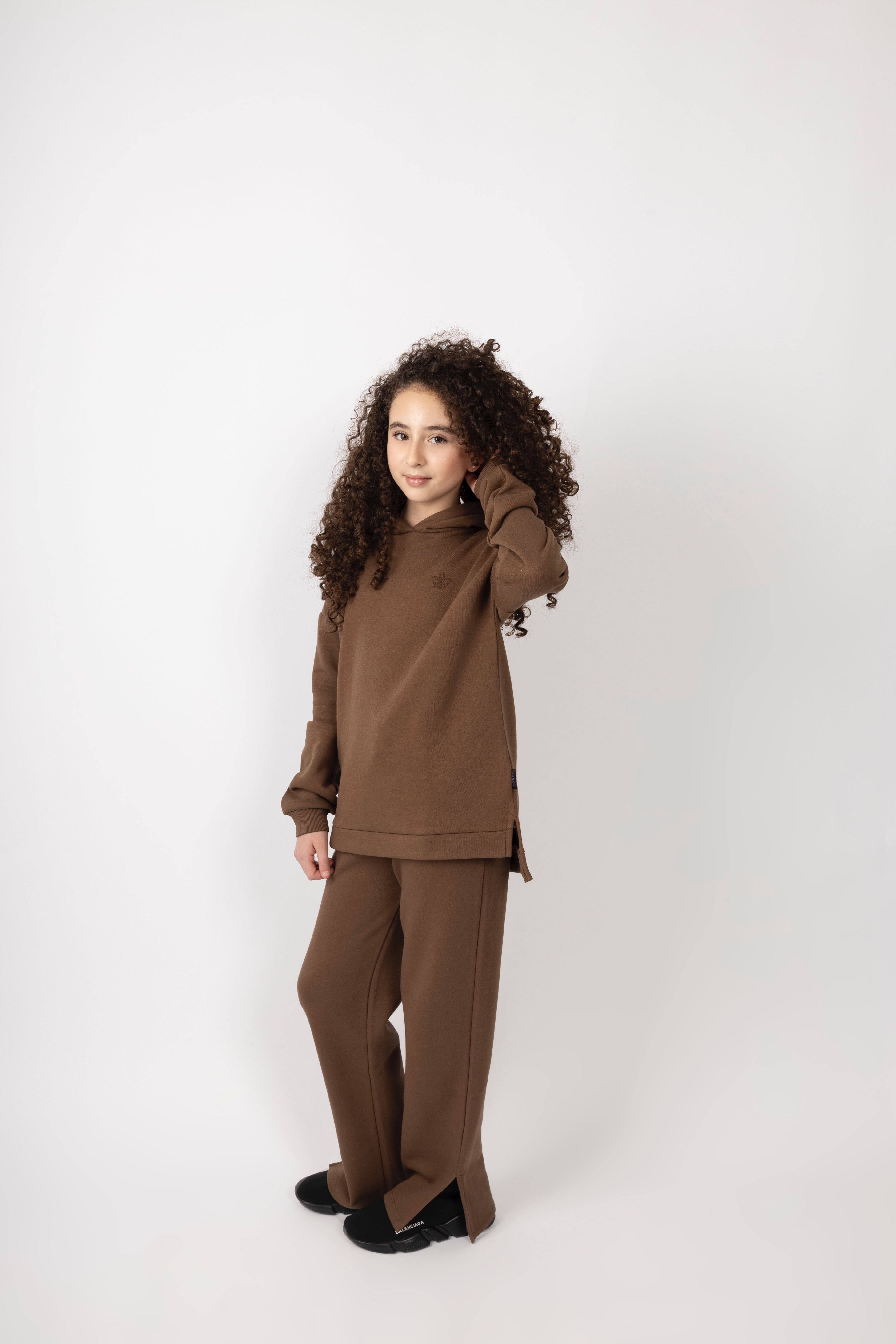 Hoodie Pants Set Brown
