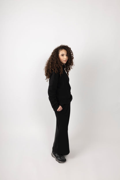 Hoodie Skirt Set Black