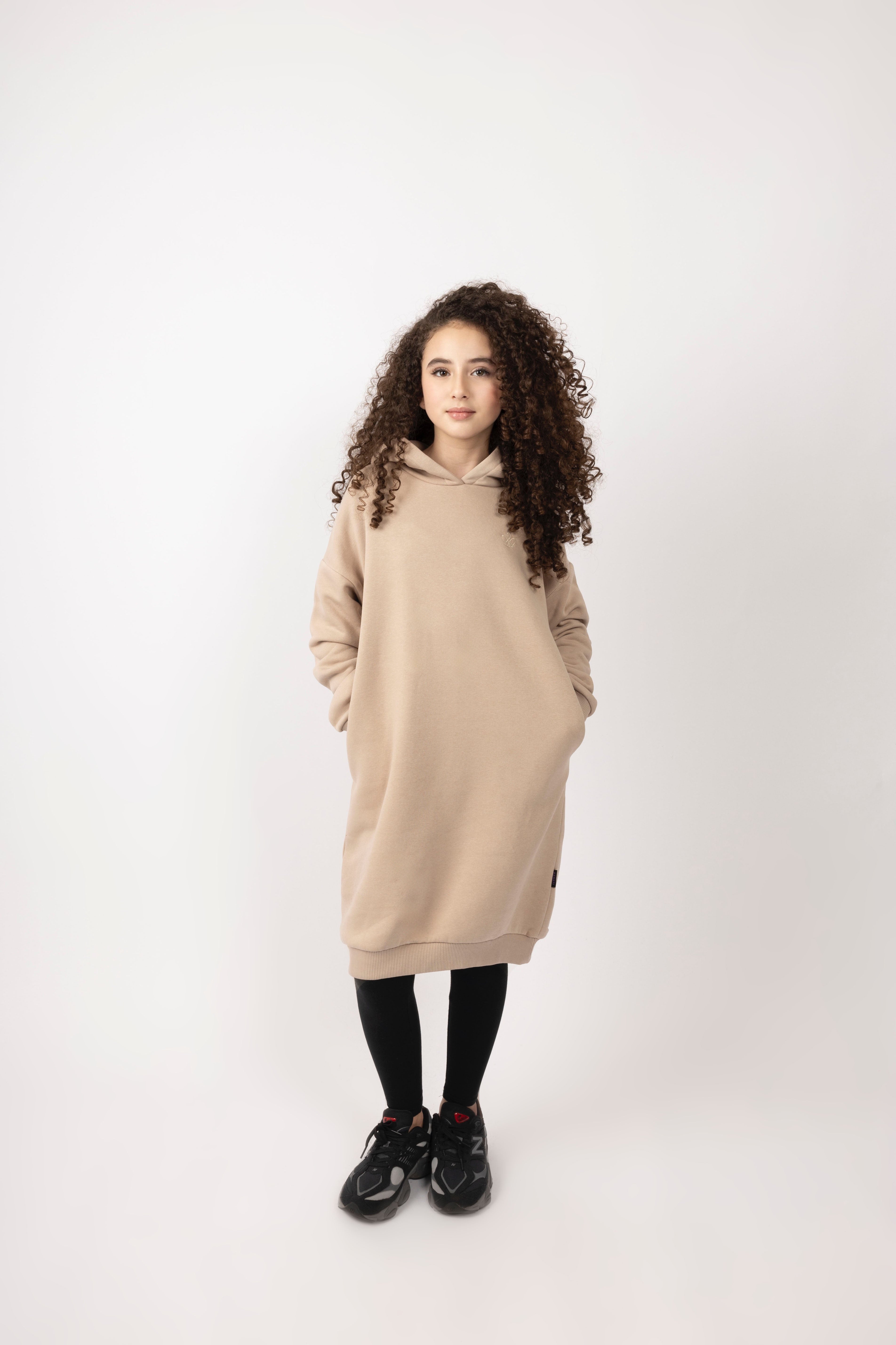Hoodie Dress Taupe