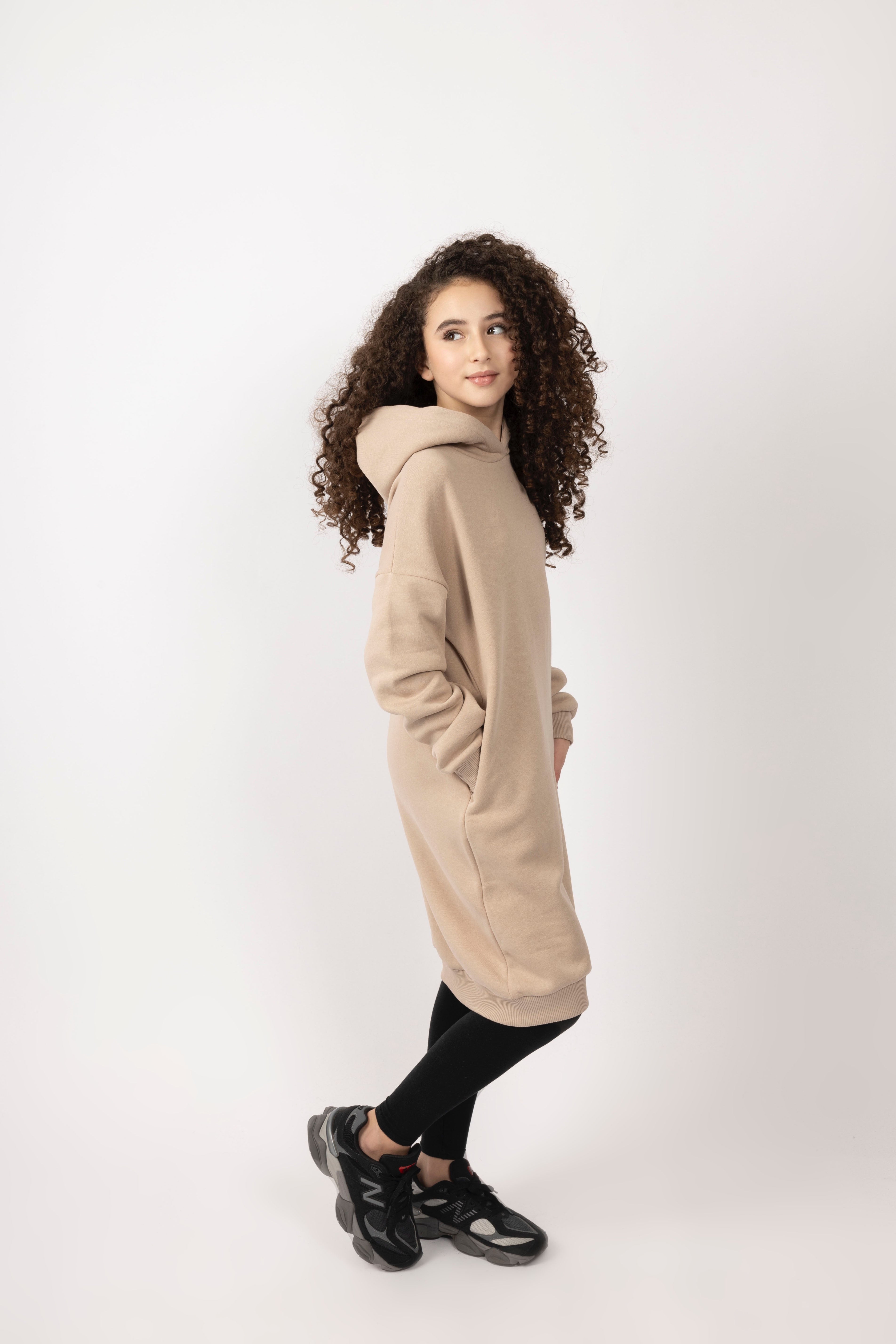 Hoodie Dress Taupe